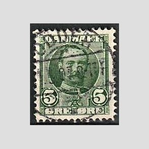 FRIM�RKER DANMARK | 1907 - AFA 54 - Frederik VIII 5 �re gr�n - Lux Stemplet