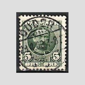 FRIM�RKER DANMARK | 1907 - AFA 54 - Frederik VIII 5 �re gr�n - Lux Stemplet