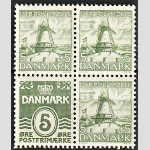 FRIMRKER DANMARK | 1937 - AFA 236 - Dybbl Fire Blok 1 - Postfrisk