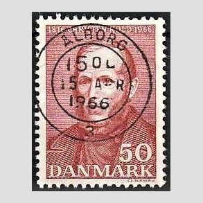 FRIM�RKER DANMARK | 1966 - AFA 444 - Christen Kold - 50 �re brunr�d - Pragt Stemplet