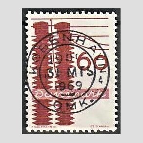 FRIM�RKER DANMARK | 1968 - AFA 475 - Danmarks industri - 60 �re r�dbrun - Pragt Stemplet