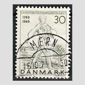 FRIM�RKER DANMARK | 1969 - AFA 477 - Landhusholdningsselskabet 200 �r - 30 �re gr�n - Pragt Stemplet