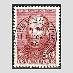 FRIM�RKER DANMARK | 1966 - AFA 444 - Christen Kold - 50 �re brunr�d - Pragt Stemplet