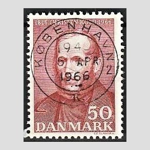 FRIM�RKER DANMARK | 1966 - AFA 444 - Christen Kold - 50 �re brunr�d - Pragt Stemplet