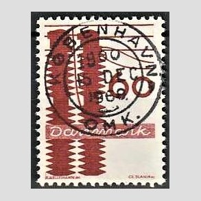 FRIM�RKER DANMARK | 1968 - AFA 475 - Danmarks industri - 60 �re r�dbrun - Pragt Stemplet