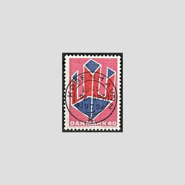 FRIMRKER DANMARK | 1969 - AFA 489 - Non-figurativ tegning - 60 re lillard/rd/bl - Pragt Stemplet