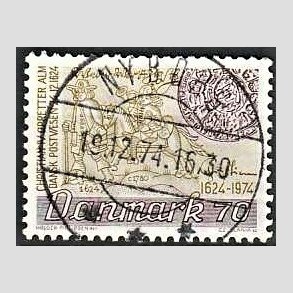 FRIMRKER DANMARK | 1974 - AFA 580 - Danske Postvsen 350 r - 70 re brun/oliven - Lux Stemplet Nyborg