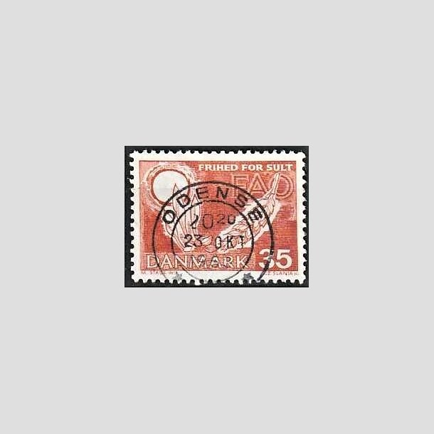 FRIMRKER DANMARK | 1963 - AFA 412 - FAO anti-hunger - 35 re brunrd - Lux Stemplet Odense