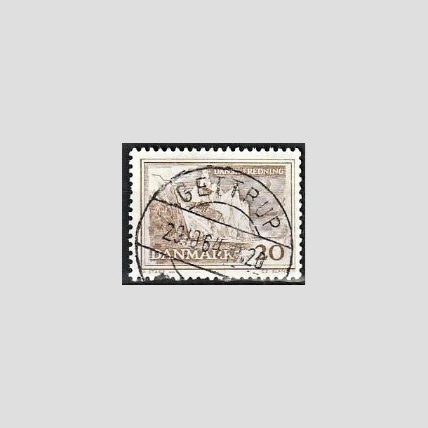 FRIMRKER DANMARK | 1962 - AFA 411 - Mns klint - 20 re grbrun - Pragt Stemplet