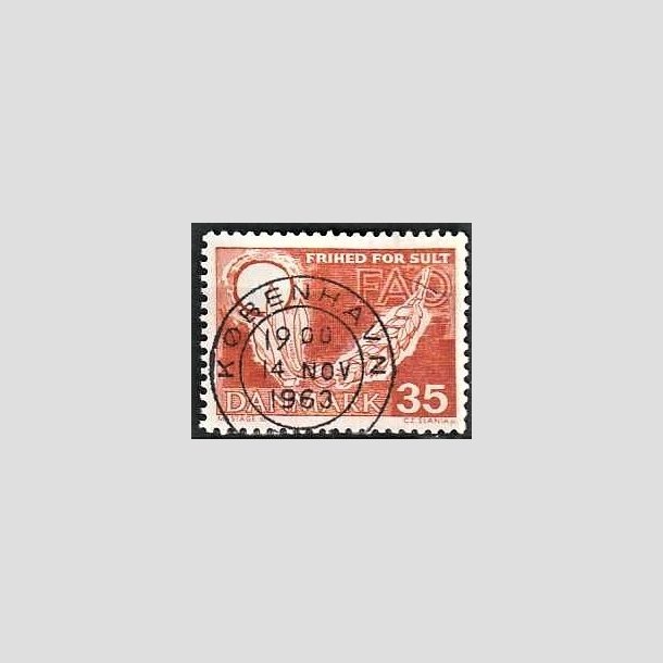 FRIMRKER DANMARK | 1963 - AFA 412 - FAO anti-hunger - 35 re brunrd - Lux Stemplet