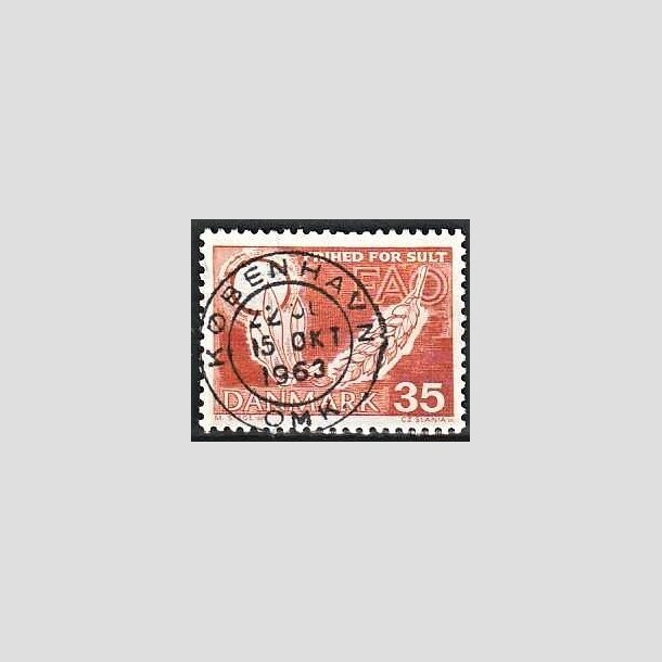 FRIMRKER DANMARK | 1963 - AFA 412 - FAO anti-hunger - 35 re brunrd - Lux Stemplet