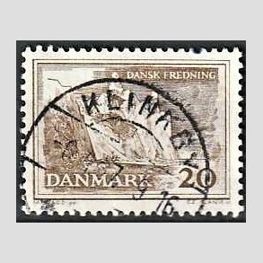 FRIM�RKER DANMARK | 1962 - AFA 411 - M�ns klint - 20 �re gr�brun - Pragt Stemplet