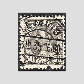 FRIMRKER DANMARK | 1934 - AFA 209 - Chr. X 50 re gr - Lux Stemplet Lemvig