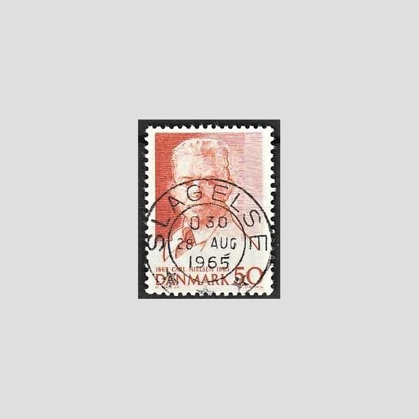FRIMRKER DANMARK | 1965 - AFA 435 - Komponist Carl Nielsen - 30 re orangerd - Pragt Stemplet Slagelse