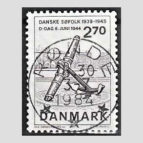 FRIM�RKER DANMARK | 1984 - AFA 805 - Normandiets invation danske skibe - 2,70 Kr. brun - Pragt Stemplet R�nde