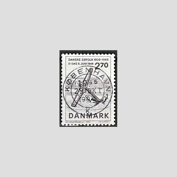 FRIMRKER DANMARK | 1984 - AFA 805 - Normandiets invation danske skibe - 2,70 Kr. brun - Pragt Stemplet