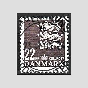 FRIMRKER DANMARK | 2005 - AFA 1415 - Lille Rigsvben - 22 Kr. brunviolet - Pragt Stemplet