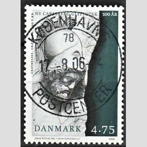 FRIM�RKER DANMARK | 2006 - AFA 1474 - Glypoteket 100 �r. - 4,75 Kr. Gravrelief - Pragt Stemplet