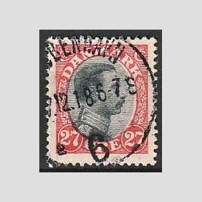 FRIMRKER DANMARK | 1918-20 - AFA 102 - Chr. X 27 re rd/sort - Stemplet