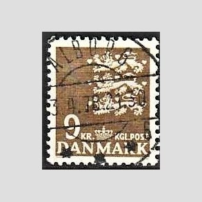 FRIMRKER DANMARK | 1977 - AFA 648 - Rigsvben 9 Kr. olivenbrun - Lux Stemplet