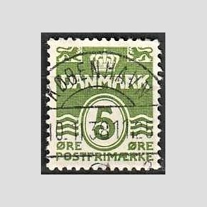 FRIM�RKER DANMARK | 1937-40 - AFA 199a - B�lgelinie 5 �re gr�n - Lux Stemplet
