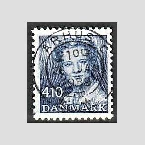 FRIMRKER DANMARK | 1988 - AFA 898 - Dronning Margrethe - 4,10 Kr. bl - Pragt Stemplet rhus C