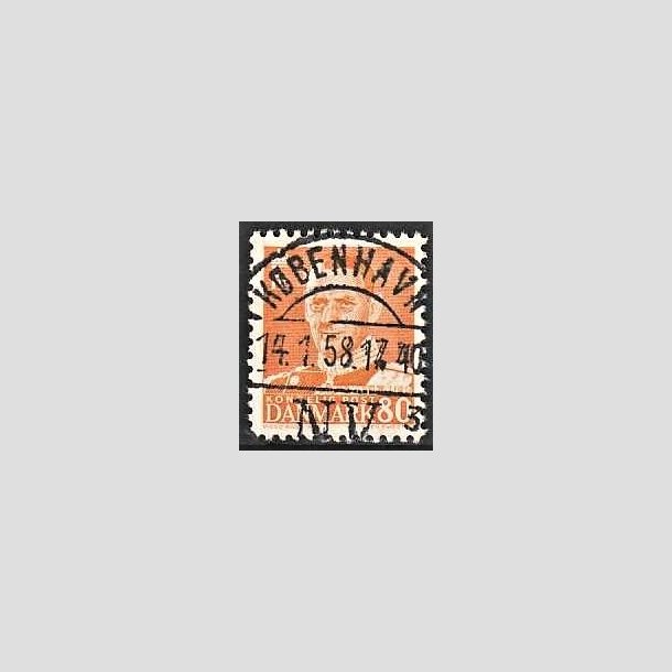 FRIMRKER DANMARK | 1952-53 - AFA 341 - Fr. IX 80 re orange - Lux Stemplet Kbenhavn