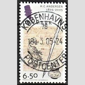 FRIM�RKER DANMARK | 2005 - AFA 1424 - H.C. Andersen - 6,50 Kr. Pen og bl�k - Pragt Stemplet