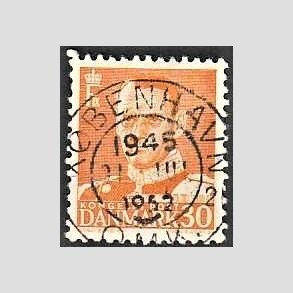 FRIMRKER DANMARK | 1948-50 - AFA 309 - Fr. IX 30 re orange - Lux Stemplet