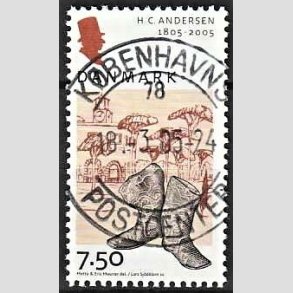 FRIM�RKER DANMARK | 2005 - AFA 1425 - H.C. Andersen - 7,50 Kr. Rejsest�vler - Pragt Stemplet