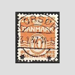 FRIM�RKER DANMARK | 1933 - AFA 202 - B�lgelinie 10 �re orange type IA - Lux Stemplet Kors�r