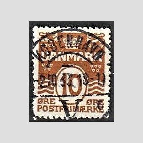 FRIM�RKER DANMARK | 1930 - AFA 185a - B�lgelinie 10 �re r�dbrun - Lux Stemplet K�benhavn