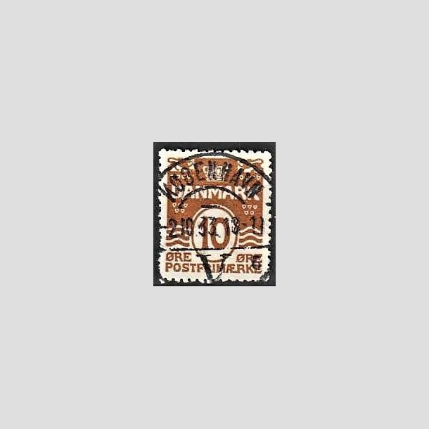 FRIMRKER DANMARK | 1930 - AFA 185a - Blgelinie 10 re rdbrun - Lux Stemplet Kbenhavn