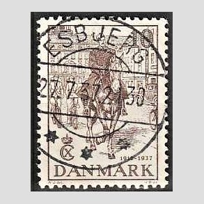 FRIM�RKER DANMARK | 1937 - AFA 240 - Chr. X 25 �re jubil�um 10 �re brun - Lux Stemplet Esbjerg