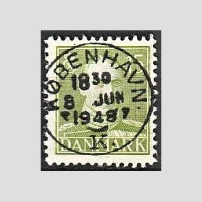 FRIMRKER DANMARK | 1942-44 - AFA 275 - Chr. X 15 re grn - Lux Stemplet 