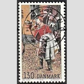 FRIM�RKER DANMARK | 1976 - AFA 624 - Hafnia 76, postillon - 130 �re flerfarvet - Pragt Stemplet
