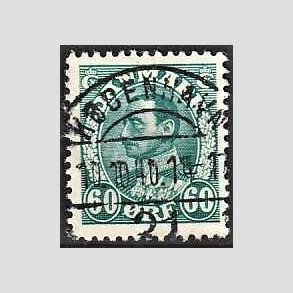 FRIMRKER DANMARK | 1934 - AFA 210 - Chr. X 60 re blgrn - Lux Stemplet