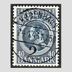 FRIM�RKER DANMARK | 1945 - AFA 292 - Chr. X 75 �r 40 �re bl� - Pragt Stemplet