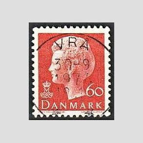 FRIMRKER DANMARK | 1974 - AFA 572 - Dronning Margrethe - 60 re orange - Pragt Stemplet Vr