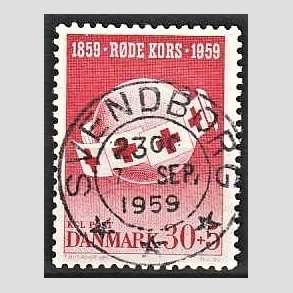 FRIMRKER DANMARK | 1959 - AFA 378 - Rde Kors - 30 + 5 re rd - Pragt Stemplet