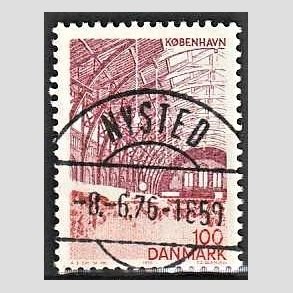 FRIMRKER DANMARK | 1976 - AFA 615 - Kbenhavn - 100 re rdlilla/rd - Pragt Stemplet Nysted