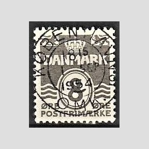FRIM�RKER DANMARK | 1937-40 - AFA 201a - B�lgelinie 8 �re gr� - Pragt Stemplet