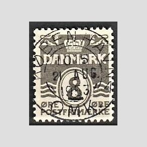 FRIM�RKER DANMARK | 1937-40 - AFA 201a - B�lgelinie 8 �re gr� - Pragt Stemplet