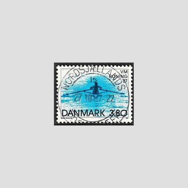 FRIMRKER DANMARK | 1987 - AFA 887 - WM i roning - 3,80 Kr. bl - Pragt Stemplet