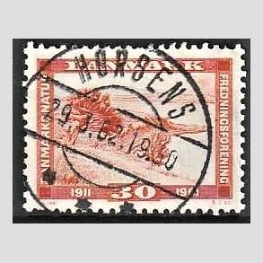 FRIM�RKER DANMARK | 1961 - AFA 392 - Naturfredningsforening 50 �r. - 30 �re brunr�d - Pragt Stemplet Horsens