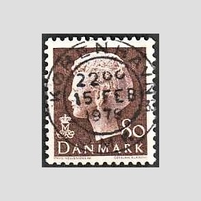 FRIMRKER DANMARK | 1976 - AFA 618 - Dronning Margrethe - 80 re brun - Pragt Stemplet Kbenhavn