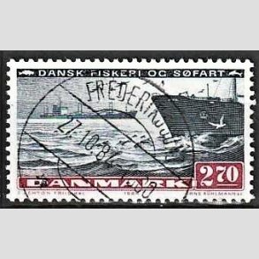 FRIM�RKER DANMARK | 1984 - AFA 810 - Fiskeri og s�fart - 2,70 Kr. sortbl�/r�dbrun - Pragt Stemplet