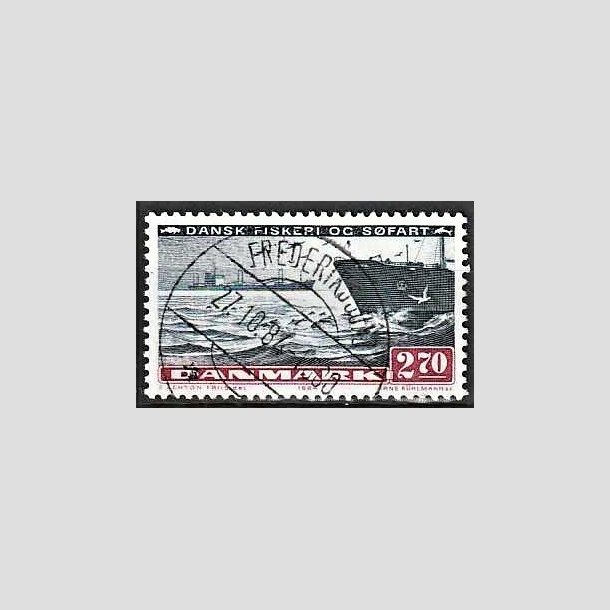 FRIMRKER DANMARK | 1984 - AFA 810 - Fiskeri og sfart - 2,70 Kr. sortbl/rdbrun - Pragt Stemplet