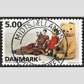 FRIM�RKER DANMARK | 1995 - AFA 1104 - Dansk leget�j - 5,00 Kr. flerfarvet - Pragt Stemplet