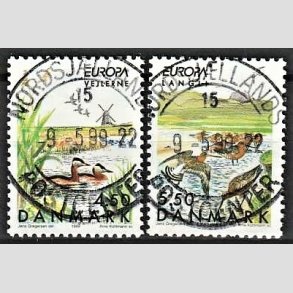 FRIM�RKER DANMARK | 1999 - AFA 1211,1210 - Naturreservater - 4,50 + 5,50 Kr. i s�t - Lux Stemplet